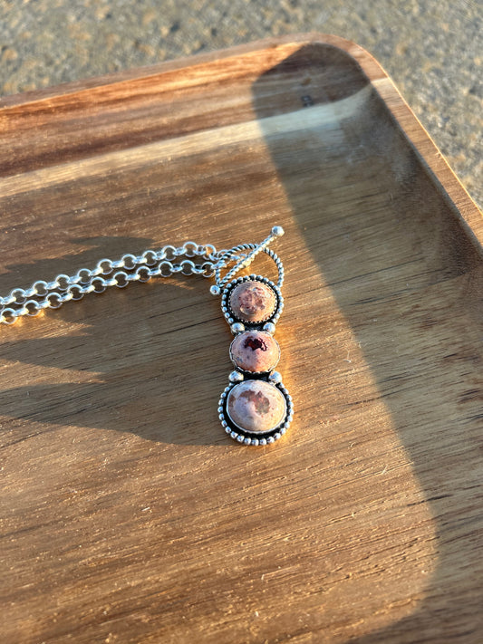 Mexican Fire Opal Toggle Necklace